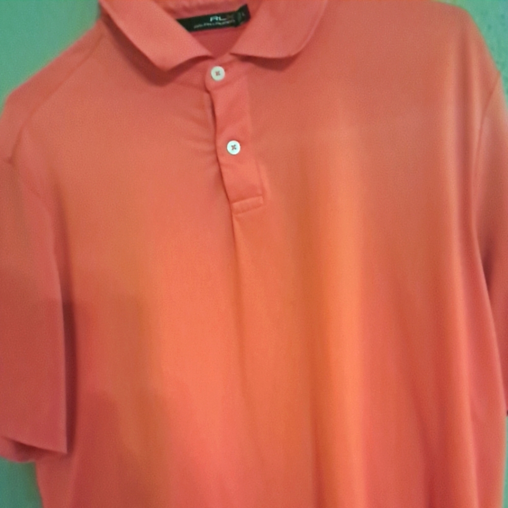 Polo by Ralph Lauren Men's Coral Polo Shirt Large